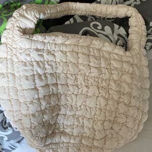 COS Cream Textured Shoulder Bag